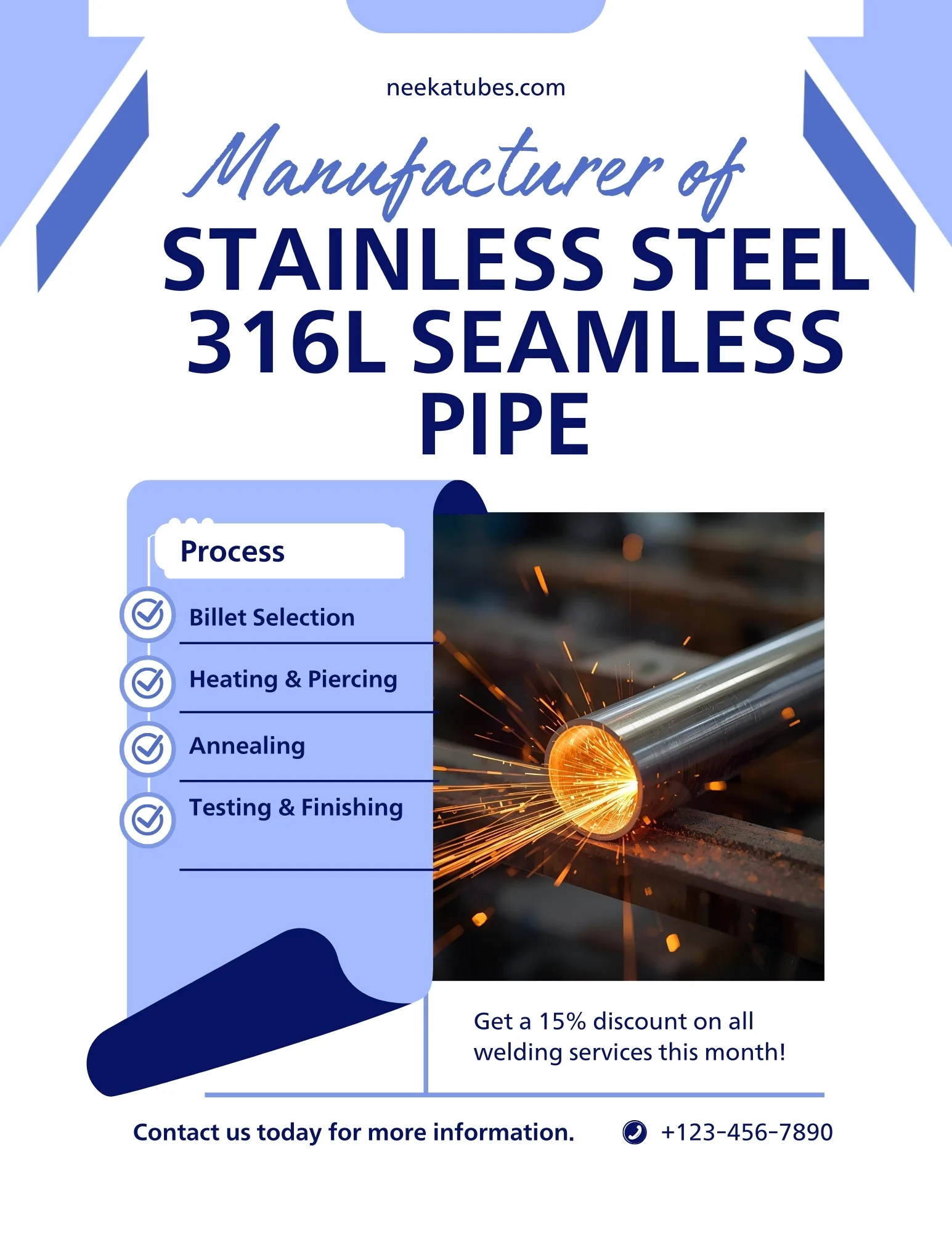 Manufacturing Process for SS 316L Seamless Pipe_