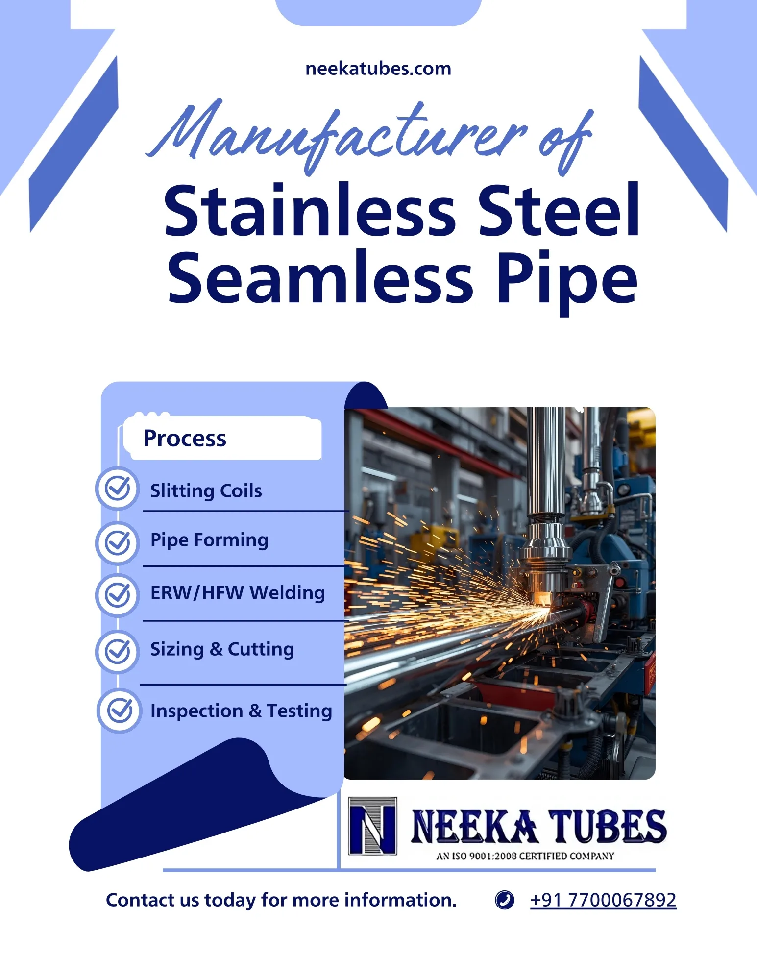 Manufacturing Process for Stainless Steel Seamless Pipe